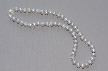 Süsswasser Perlenkette grau s Ø 8-9mm